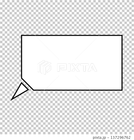 横長変形五角形 吹き出し シンプルイラスト 横長変形五角形 吹き出し シンプルイラスト 137296762