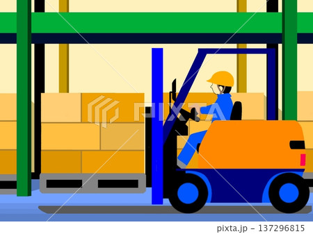 倉庫とフォークリフト 137296815