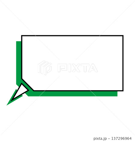 横長変形五角形 吹き出し シンプルイラスト 137296964