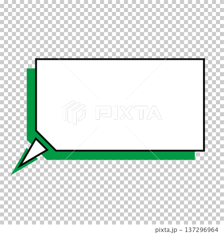 横長変形五角形 吹き出し シンプルイラスト 137296964