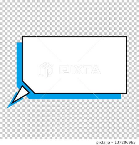 横長変形五角形 吹き出し シンプルイラスト 137296965