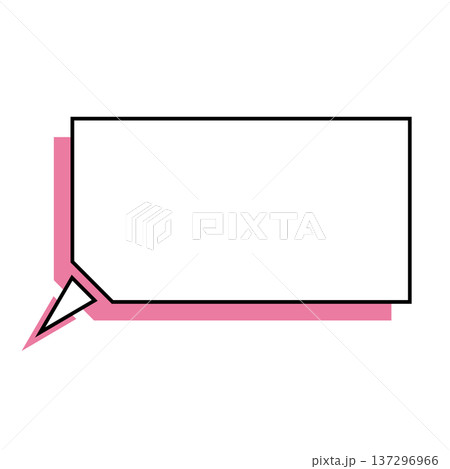 横長変形五角形 吹き出し シンプルイラスト 137296966