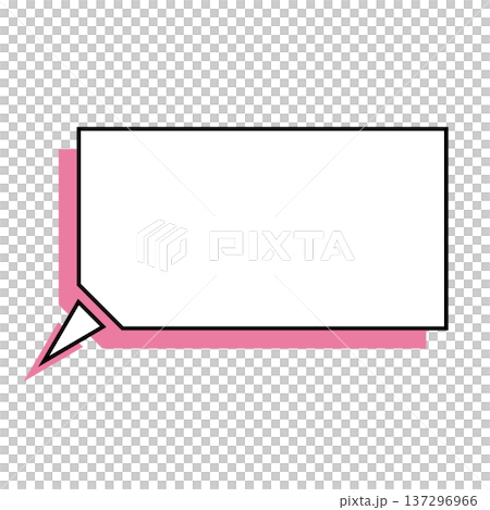 横長変形五角形 吹き出し シンプルイラスト 137296966