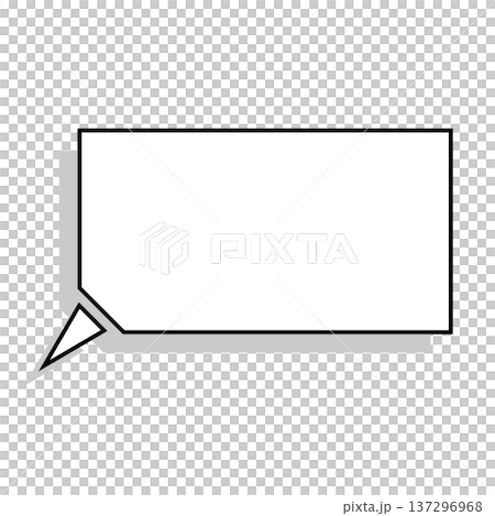 水平變形的五邊形對話框簡圖 137296968