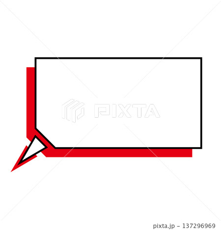 横長変形五角形 吹き出し シンプルイラスト 137296969