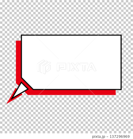 横長変形五角形 吹き出し シンプルイラスト 137296969