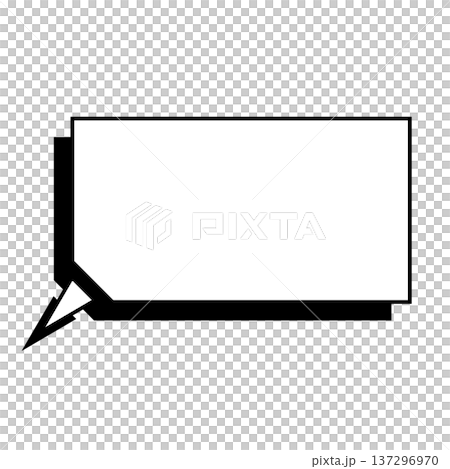 水平變形的五邊形對話框簡圖 137296970