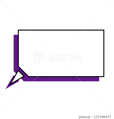 横長変形五角形 吹き出し シンプルイラスト 137296971
