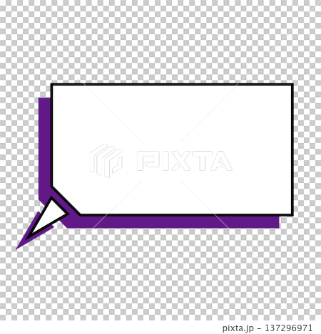 横長変形五角形 吹き出し シンプルイラスト 137296971