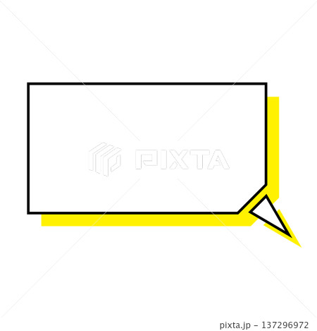 横長変形五角形 吹き出し シンプルイラスト 137296972