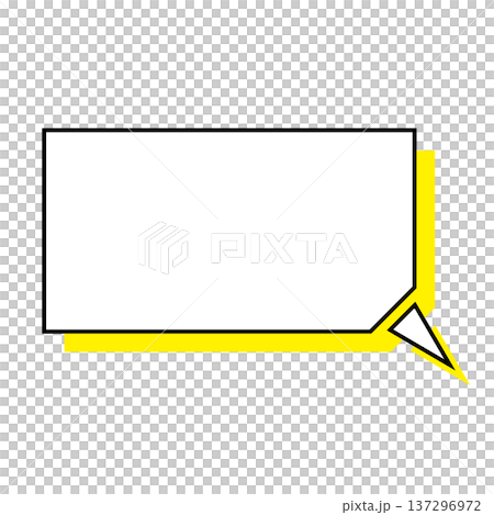 横長変形五角形 吹き出し シンプルイラスト 137296972