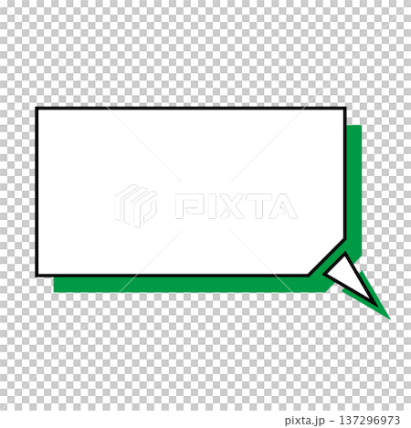 横長変形五角形 吹き出し シンプルイラスト 137296973