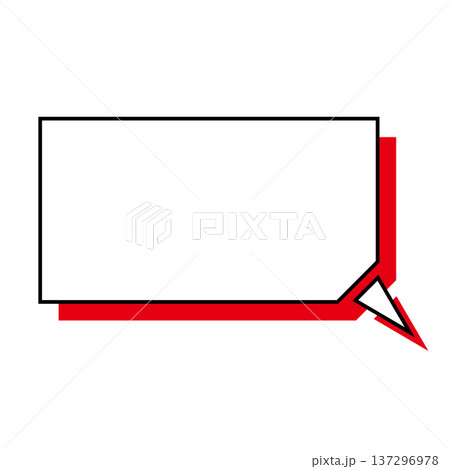 横長変形五角形 吹き出し シンプルイラスト 137296978