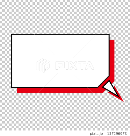 横長変形五角形 吹き出し シンプルイラスト 137296978