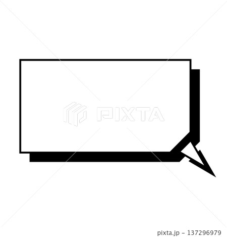 横長変形五角形 吹き出し シンプルイラスト 137296979