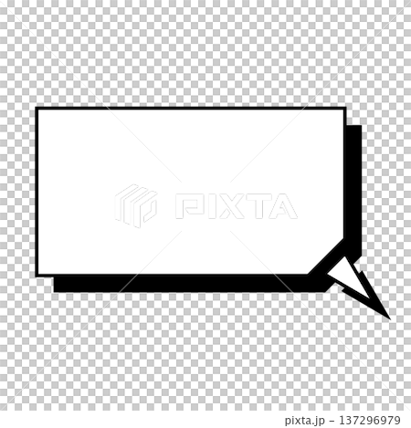 横長変形五角形 吹き出し シンプルイラスト 137296979