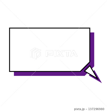 横長変形五角形 吹き出し シンプルイラスト 横長変形五角形 吹き出し シンプルイラスト 137296980