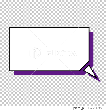 横長変形五角形 吹き出し シンプルイラスト 横長変形五角形 吹き出し シンプルイラスト 137296980