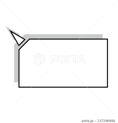 横長変形五角形 吹き出し シンプルイラスト 横長変形五角形 吹き出し シンプルイラスト 137296986