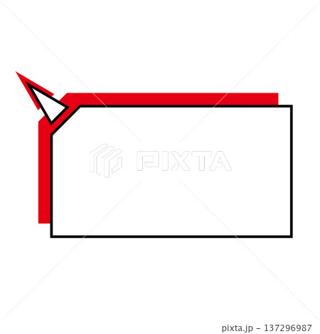 横長変形五角形 吹き出し シンプルイラスト 137296987