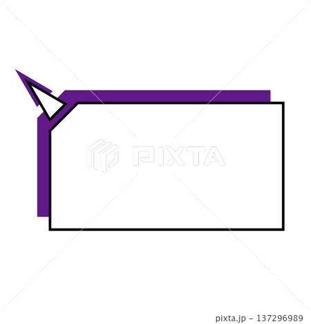 横長変形五角形 吹き出し シンプルイラスト 137296989