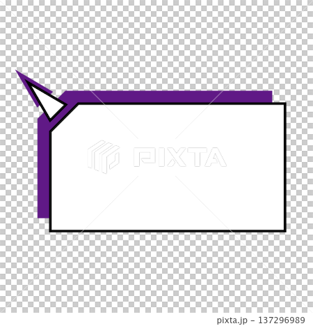 横長変形五角形 吹き出し シンプルイラスト 137296989