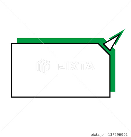 横長変形五角形 吹き出し シンプルイラスト 137296991