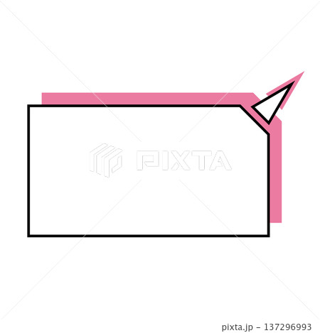 横長変形五角形 吹き出し シンプルイラスト 137296993