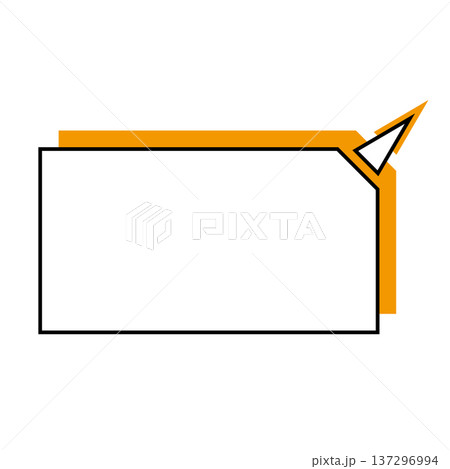 横長変形五角形 吹き出し シンプルイラスト 137296994