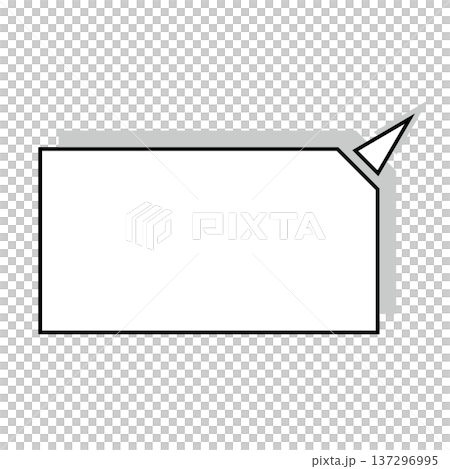 横長変形五角形 吹き出し シンプルイラスト 137296995