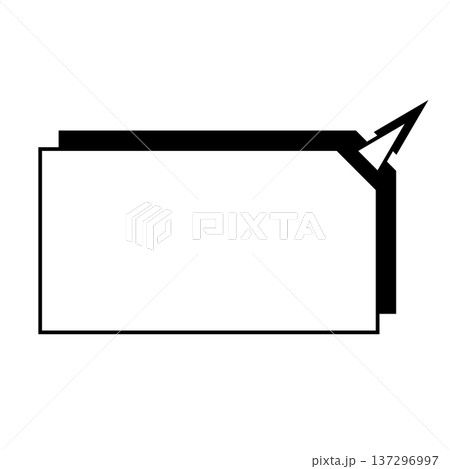 横長変形五角形 吹き出し シンプルイラスト 横長変形五角形 吹き出し シンプルイラスト 137296997