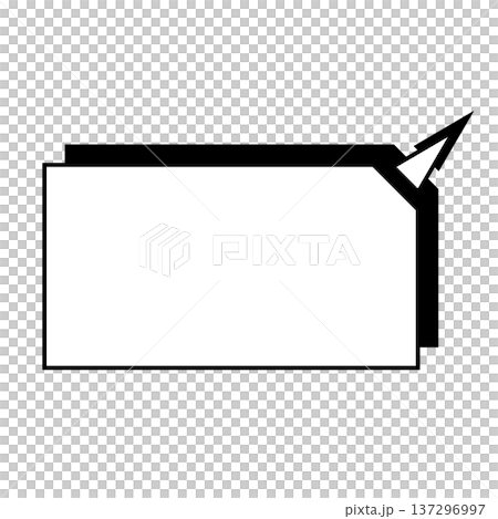 横長変形五角形 吹き出し シンプルイラスト 横長変形五角形 吹き出し シンプルイラスト 137296997