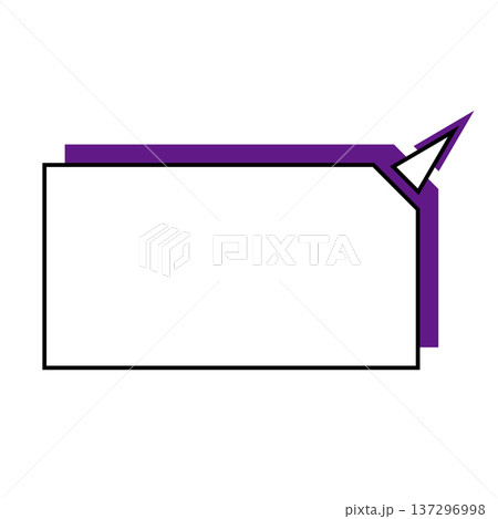 横長変形五角形 吹き出し シンプルイラスト 137296998