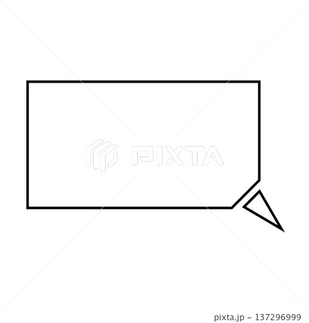 横長変形五角形 吹き出し シンプルイラスト 137296999