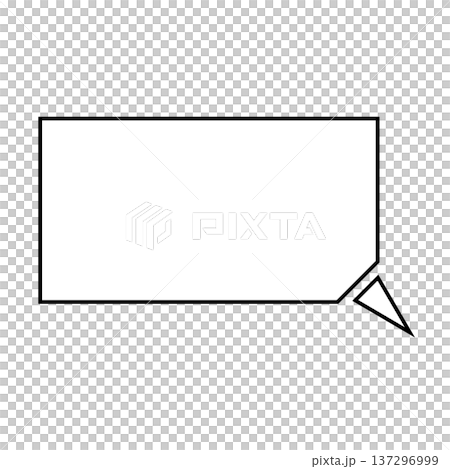 横長変形五角形 吹き出し シンプルイラスト 137296999