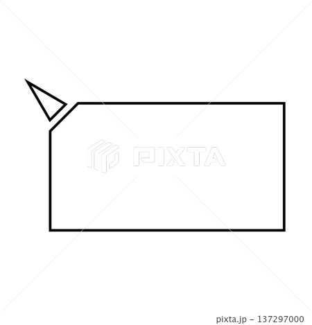 横長変形五角形 吹き出し シンプルイラスト 137297000