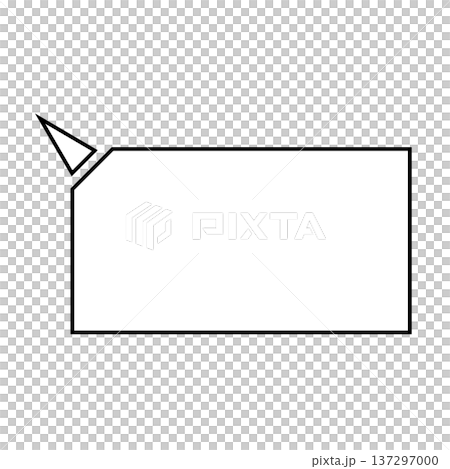 横長変形五角形 吹き出し シンプルイラスト 137297000