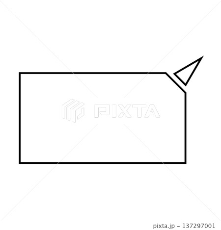 横長変形五角形 吹き出し シンプルイラスト 137297001