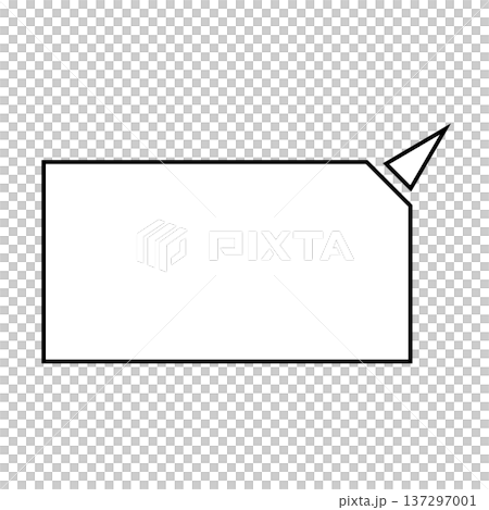 横長変形五角形 吹き出し シンプルイラスト 137297001
