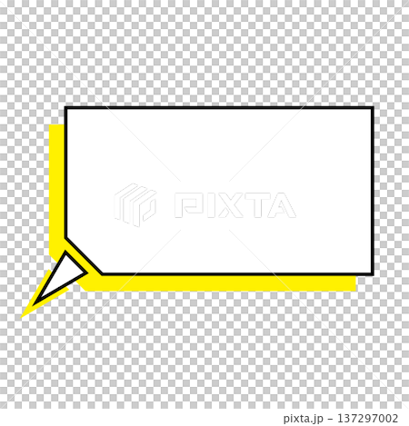 横長変形五角形 吹き出し シンプルイラスト 137297002