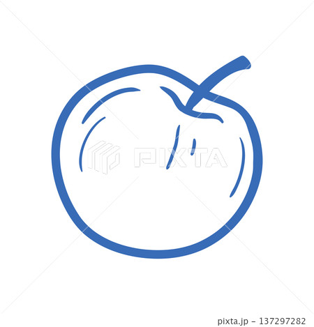 Hand drawn apple minimal line Hand drawn apple minimal line 137297282
