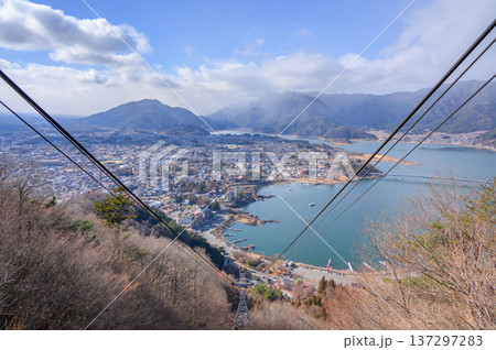 河口湖富士山パノラマロープウェイからの眺め【天上山公園】 河口湖富士山パノラマロープウェイからの眺め【天上山公園】 137297283