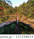Cassilandia, Mato Grosso do Sul, Brazil - 04 05 2024: Vertical waterfall aerial panorama 137298654