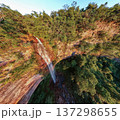 Cassilandia, Mato Grosso do Sul, Brazil - 04 05 2024: Cachoeira do Socorro waterfall aerial 137298655
