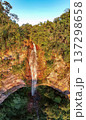 Cassilandia, Mato Grosso do Sul, Brazil - 04 05 2024: Vertical waterfall aerial panorama 137298658