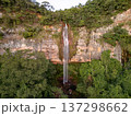 Cassilandia, Mato Grosso do Sul, Brazil - 04 05 2024: Cachoeira do Socorro waterfall aerial 137298662
