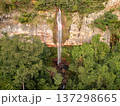 Cassilandia, Mato Grosso do Sul, Brazil - 04 05 2024: Cachoeira do Socorro waterfall aerial 137298665