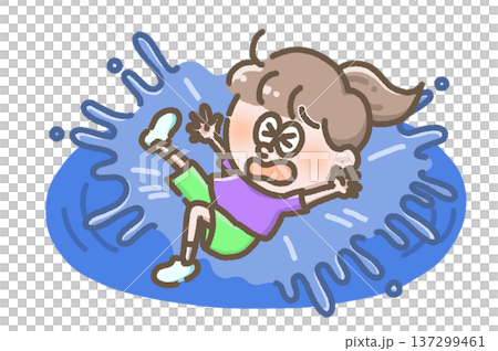 描繪兒童落水的插圖 137299461