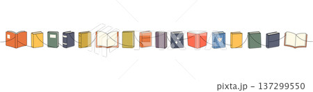 Minimalist flat books in colorful cartoon style 137299550