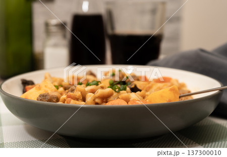 Hearty beef goulash stew with noodles Hearty beef goulash stew with noodles 137300010